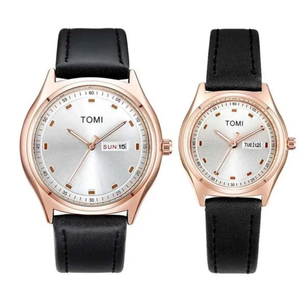 TOMI T-030 Couple Wrist Watch – Stylish Casual Leather Timepiece for Men & Women - Image 2