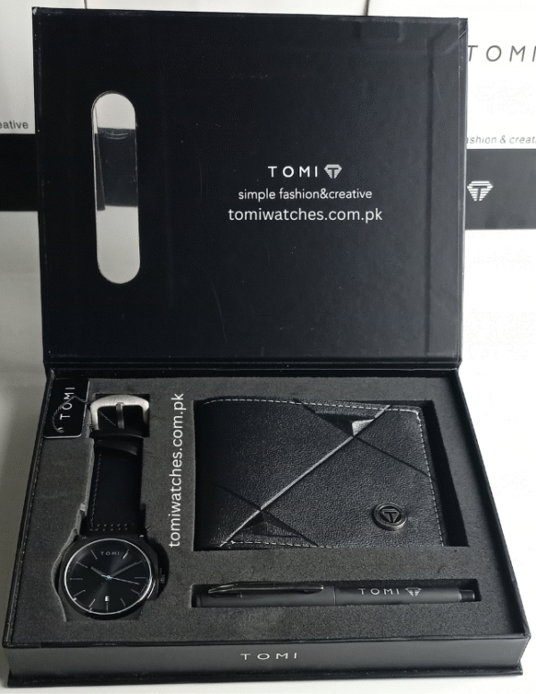 TOMI T-084 3PCS  Gift Box Set with Watch, Wallet & Pen | The Tomi Watches - Image 3