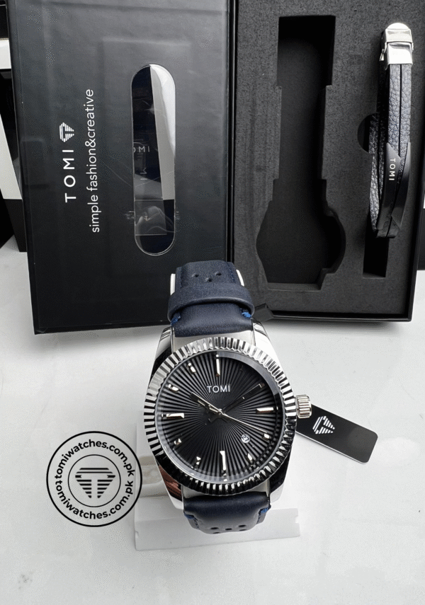TOMI T-098 Stylish Men's Watch & Bracelet Gift Set | The Tomi Watches - Image 4