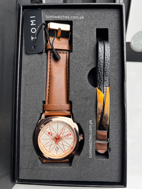 TOMI T-112 Stylish Men's Watch with Bracelet Gift Set | The Tomi Watches - Image 10