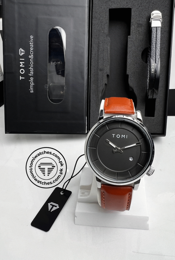 TOMI T-101 Stylish Watch & Bracelet Set for Men | The Tomi Watches - Image 2