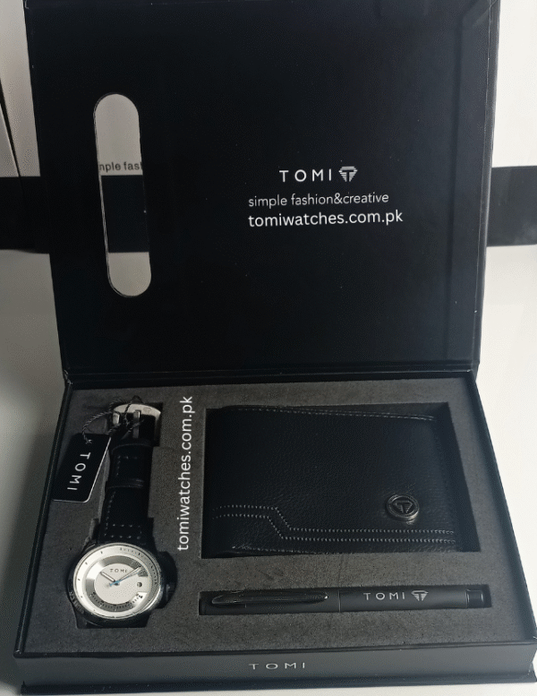 TOMI T-099 3PCS  Gift Box Set with Watch, Wallet & Pen | The Tomi Watches - Image 2