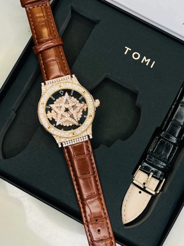 TOMI Iced Out Spinner Face Gear RoseGold - Tomi Watches