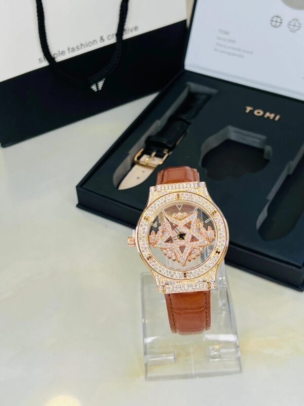 TOMI Iced Out Spinner Face Gear RoseGold - Tomi Watches