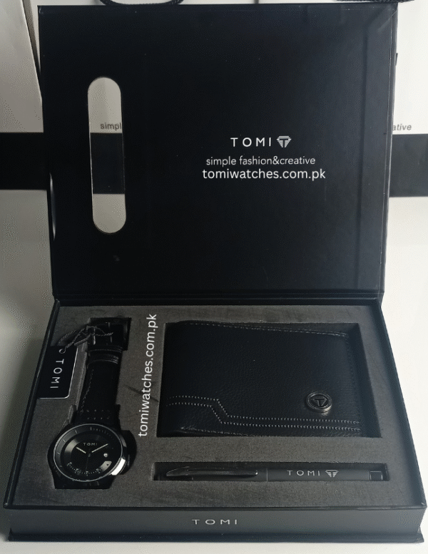 TOMI T-099 3PCS  Gift Box Set with Watch, Wallet & Pen | The Tomi Watches - Image 3