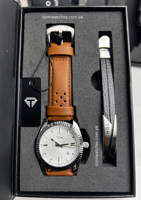 TOMI T-098 Stylish Men's Watch & Bracelet Gift Set | The Tomi Watches - Image 14