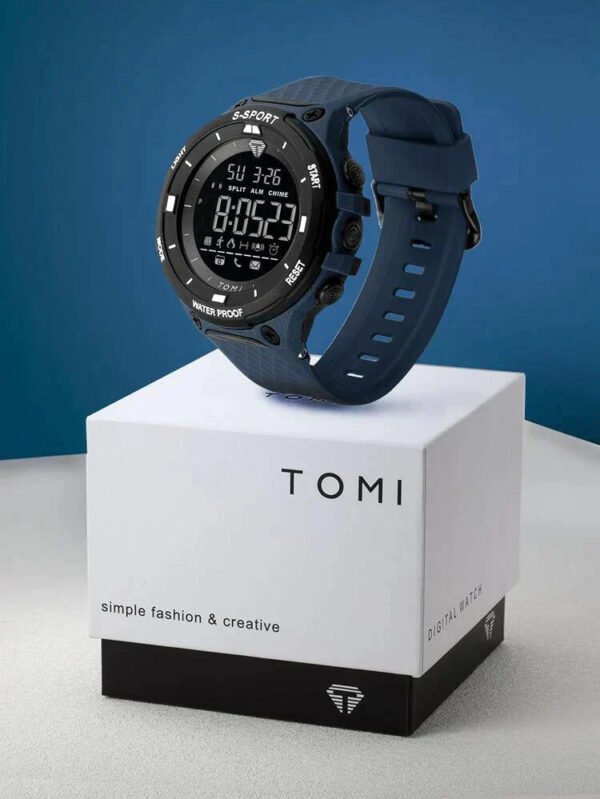 TOMI T-214 Digital Sports Watch – Waterproof, Shock-Resistant, LED Display for Men - Image 4