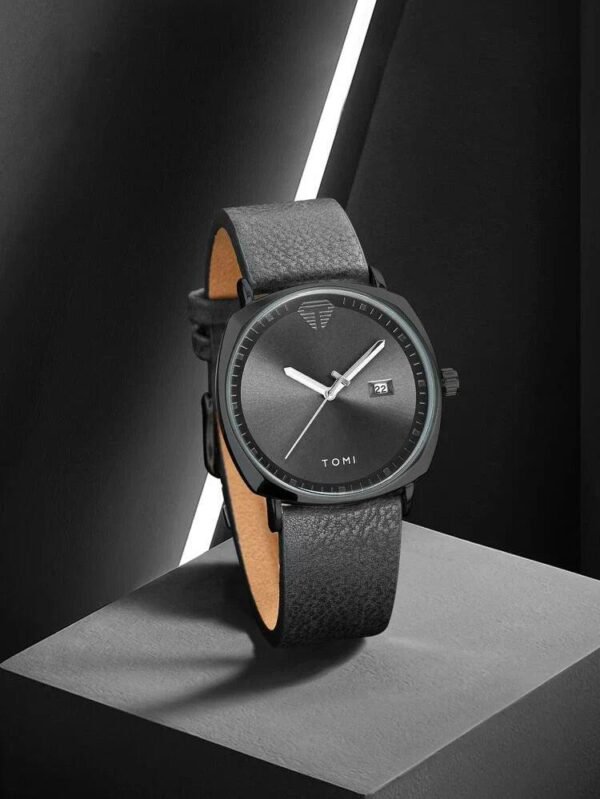 TOMI T-044 Men's Watch Quartz Date Leather Strap - Tomi Watches