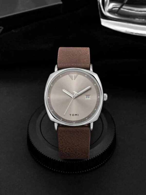 TOMI T-044 Men's Watch Quartz Date Leather Strap - Tomi Watches