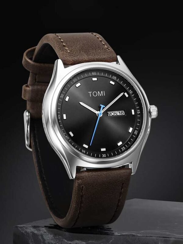 TOMI Men's Watch Quartz Leather Straps T-030 | The Tomi Watches - Image 11