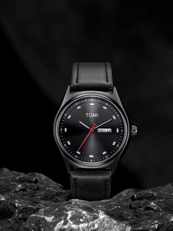 TOMI T-030 Men's Watch Date Day Quartz Leather Straps - Tomi Watches