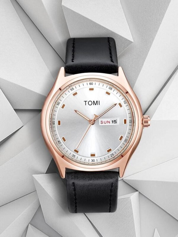 TOMI T-030 Men's Watch Date Day Quartz Leather Straps - Tomi Watches