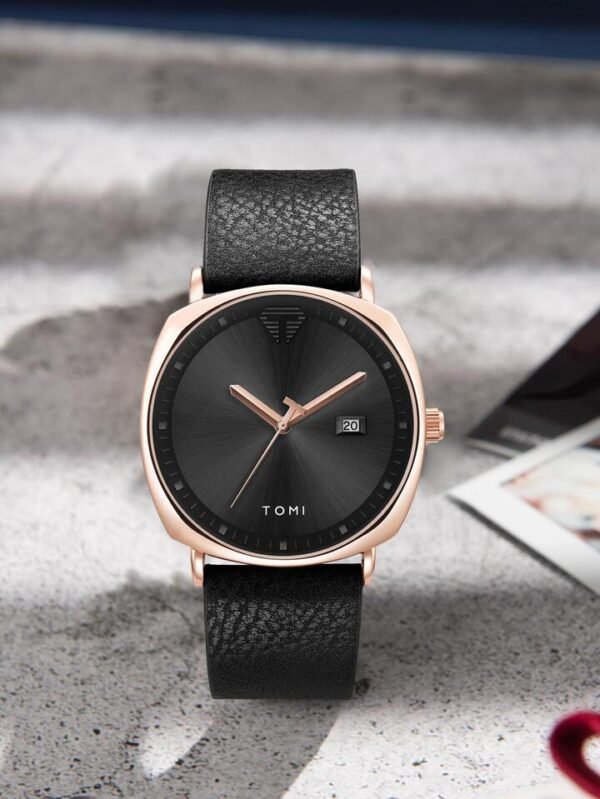 TOMI T-044 Men's Watch Quartz Date Leather Strap - Tomi Watches