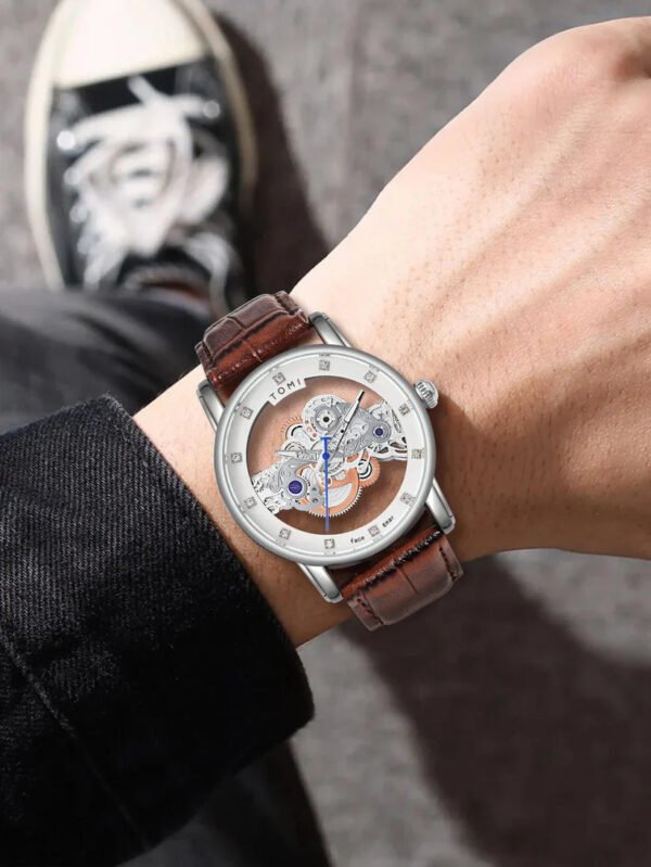 TOMI Skelton Face Gear Dual Strap Luxury T-102 | The Tomi Watches - Image 10