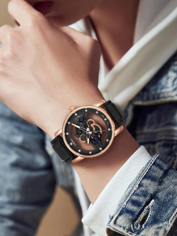 TOMI Skelton Face Gear Dual Strap Luxury T-102 | The Tomi Watches - Image 12