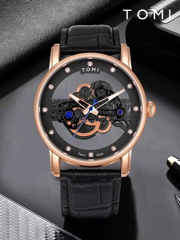 TOMI Skelton Face Gear Dual Strap Luxury T-102 | The Tomi Watches - Image 13