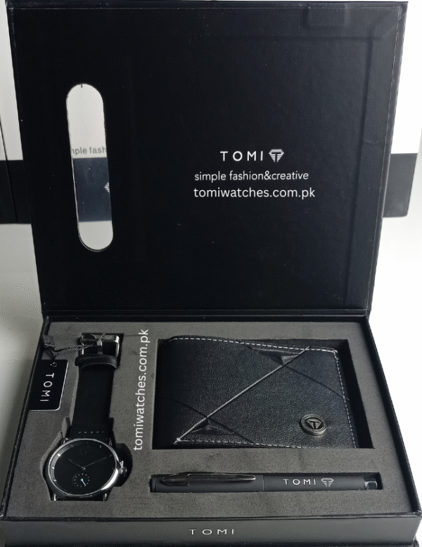 TOMI T-037 3PCS  Gift Box Set with Watch, Wallet & Pen | The Tomi Watches - Image 4