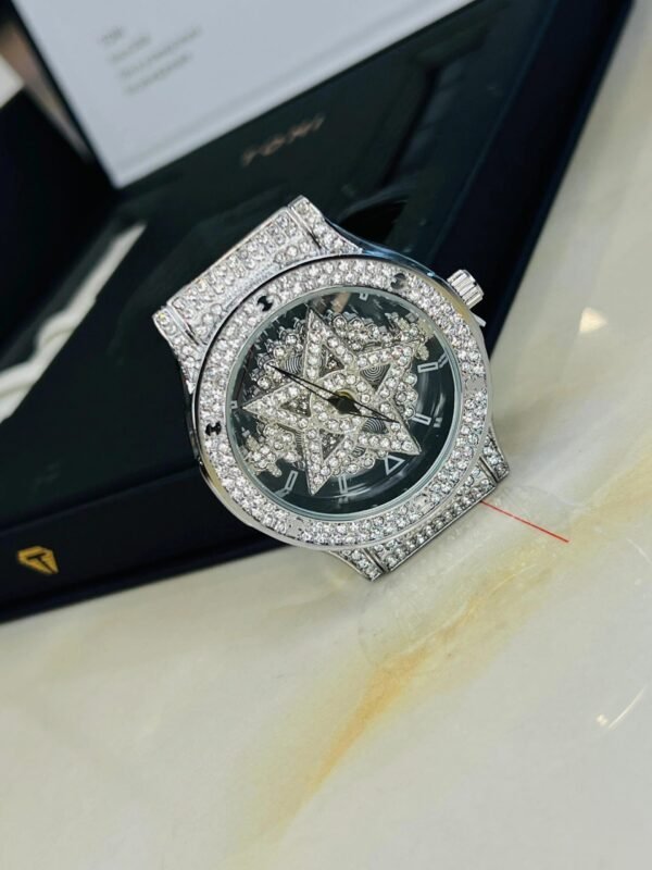 TOMI Iced Out Spinner Face Gear Silver - Tomi Watches