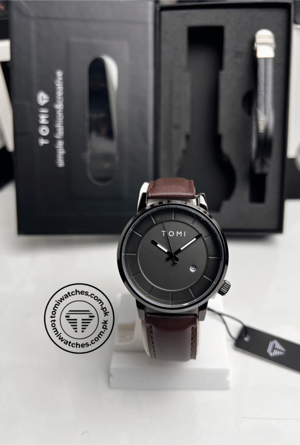 TOMI T-101 Stylish Watch & Bracelet Set for Men | The Tomi Watches - Image 3