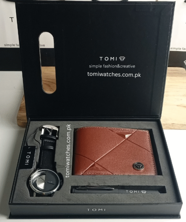 TOMI T-080 3PCS Gift Box Set with Watch, Wallet & Pen | The Tomi Watches - Image 2