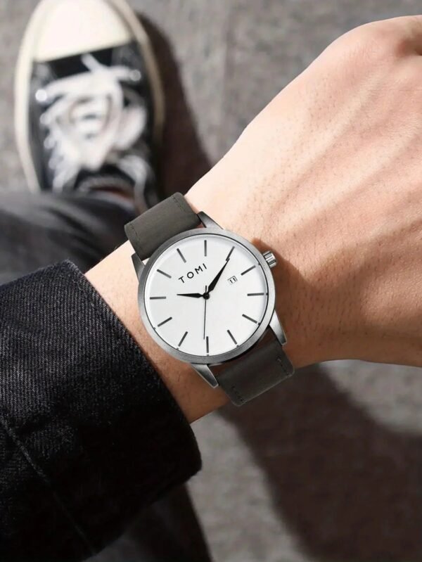 TOMI T-071 Watch For Men Date Quartz Round Shape - Tomi Watches