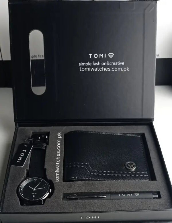 EliteWrist TOMI T-091 Luxury Gift Set – Wallet, Pen & Quartz Watch | The Tomi Watches - Image 4
