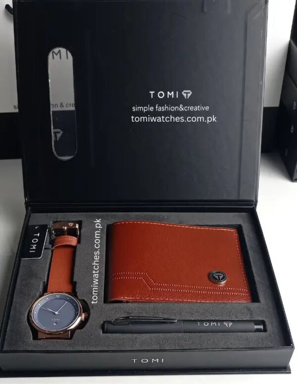 EliteWrist TOMI T-091 Luxury Gift Set – Wallet, Pen & Quartz Watch | The Tomi Watches - Image 6