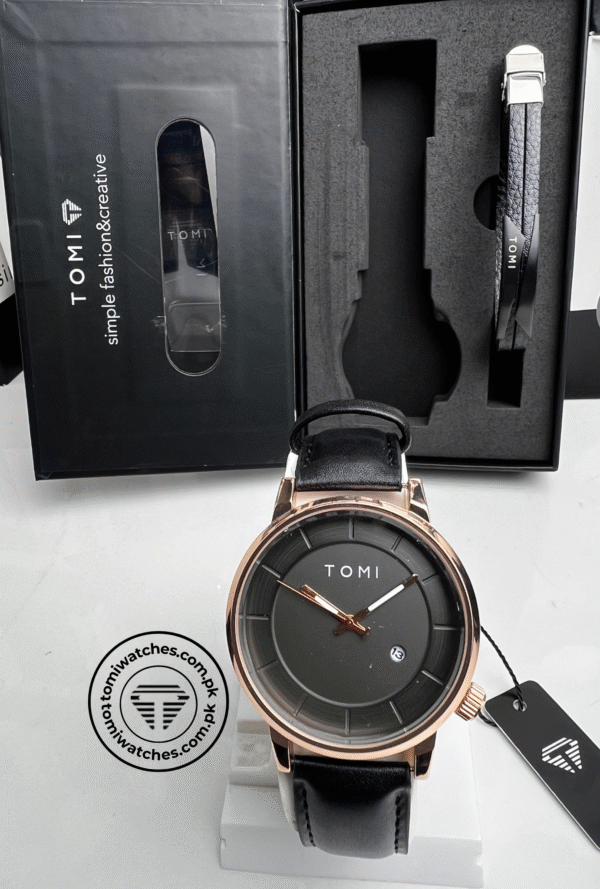 TOMI T-101 Stylish Watch & Bracelet Set for Men | The Tomi Watches - Image 4