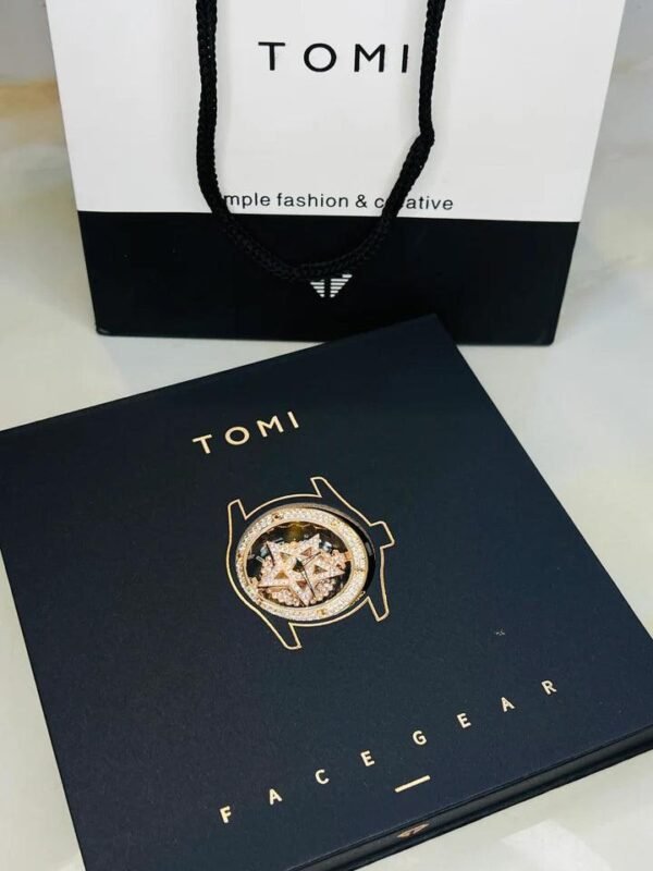 TOMI Iced Out Spinner Face Gear RoseGold - Tomi Watches