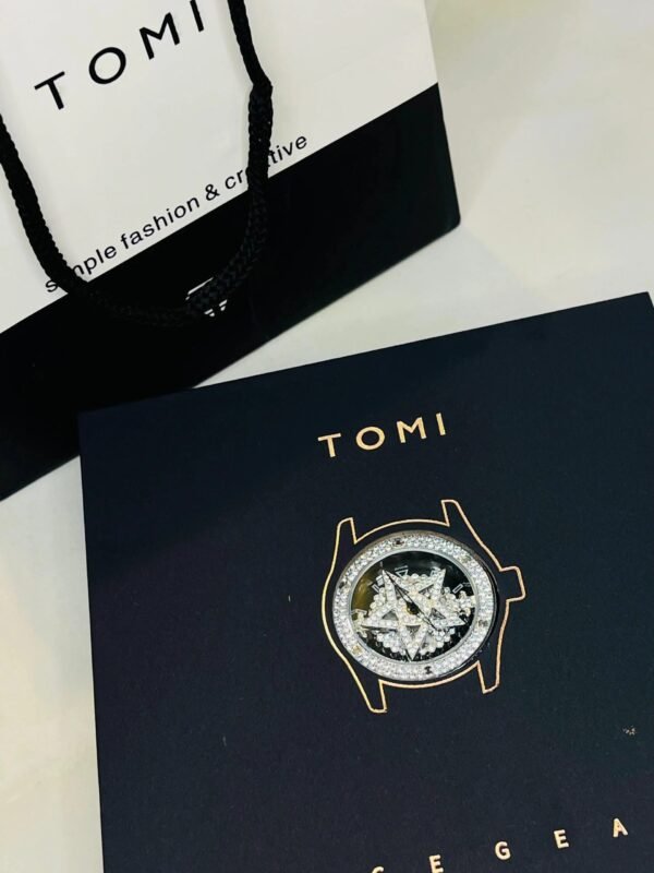 TOMI Iced Out Spinner Face Gear Silver - Tomi Watches