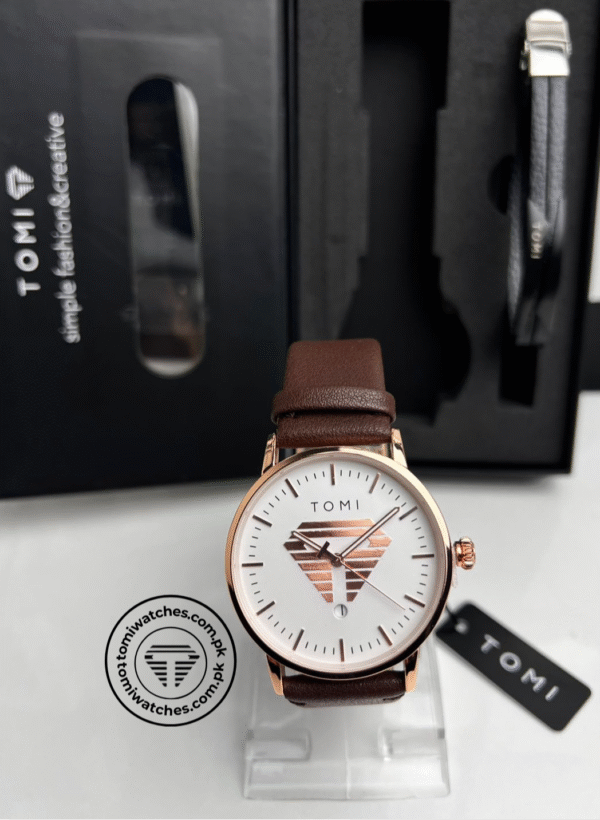 TOMI T-042 Stylish Men's Watch & Bracelet Gift Set | The Tomi Watches