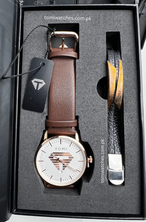 TOMI T-042 Stylish Men's Watch & Bracelet Gift Set | The Tomi Watches - Image 11