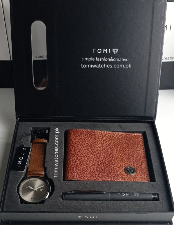 TOMI T-044 3PCS Gift Box Set with Watch, Wallet & Pen | The Tomi Watches - Image 4