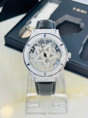 TOMI Iced Out Spinner Face Gear Silver - Tomi Watches