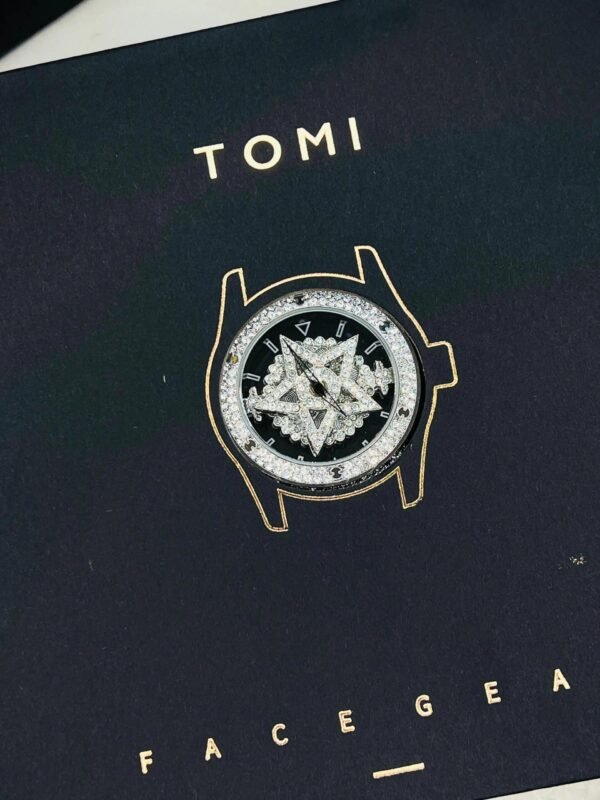 TOMI Iced Out Spinner Face Gear Silver - Tomi Watches