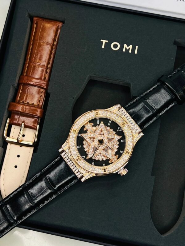 TOMI Iced Out Spinner Face Gear RoseGold - Tomi Watches