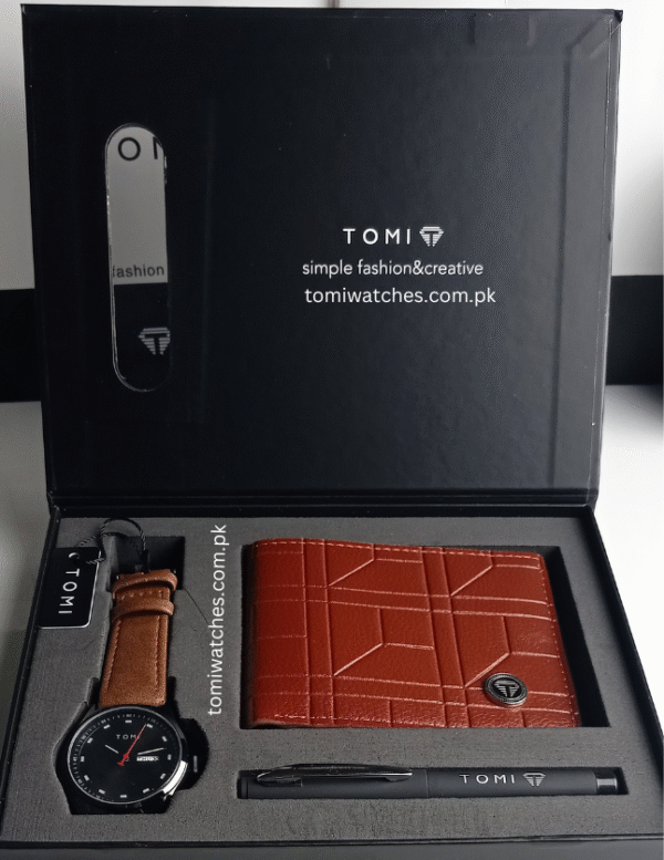 TOMI T-030 3PCS Gift Box Set with Watch, Wallet & Pen | The Tomi Watches - Image 2