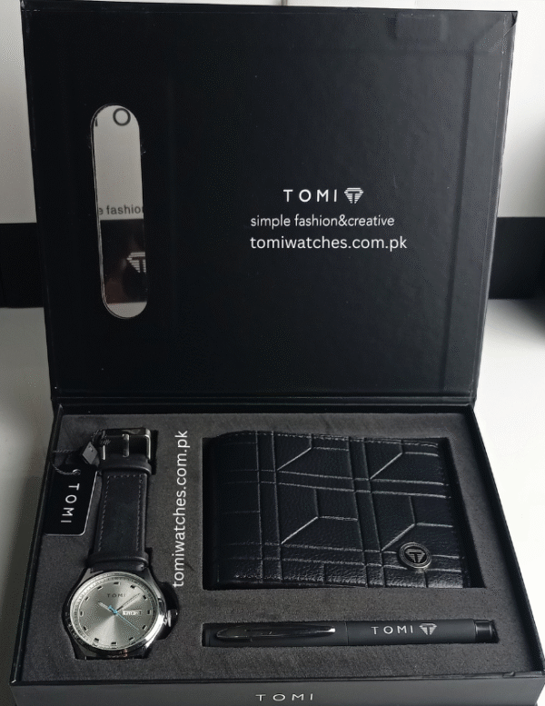 TOMI T-030 3PCS Gift Box Set with Watch, Wallet & Pen | The Tomi Watches - Image 3
