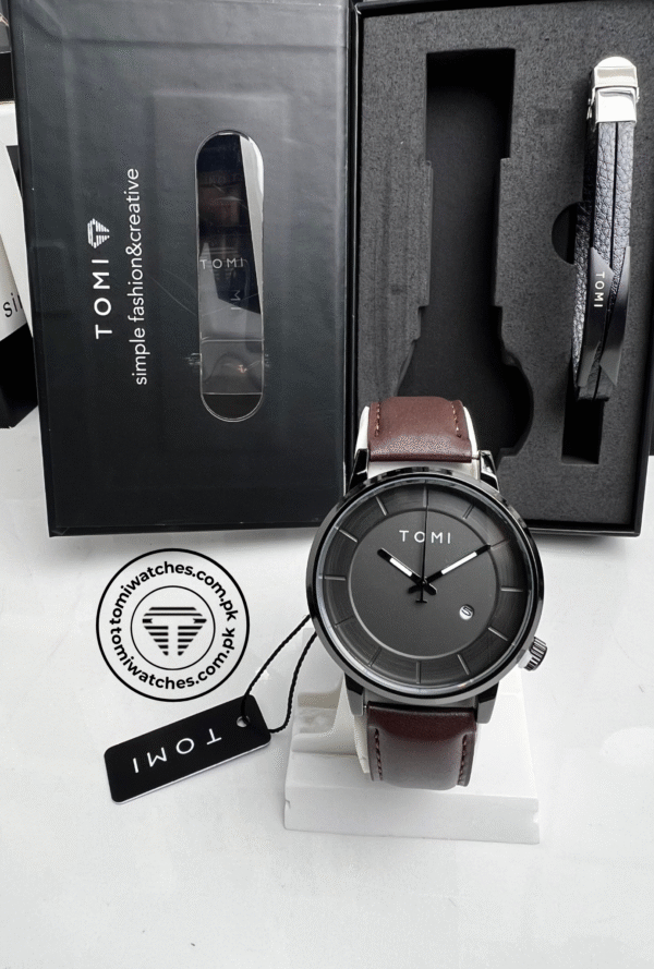 TOMI T-101 Stylish Watch & Bracelet Set for Men | The Tomi Watches - Image 7