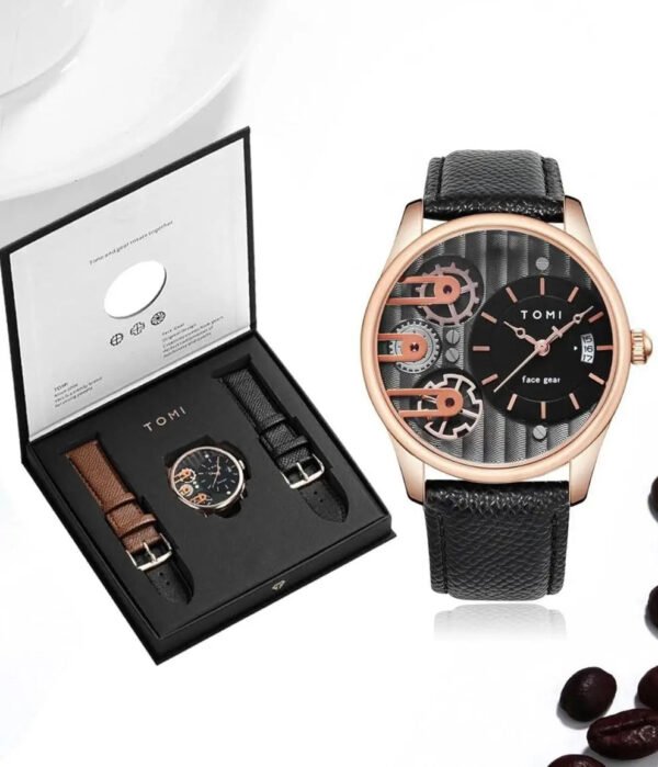 TOMI Face Gear Dual Strap Luxury T-106 | The Tomi Watches