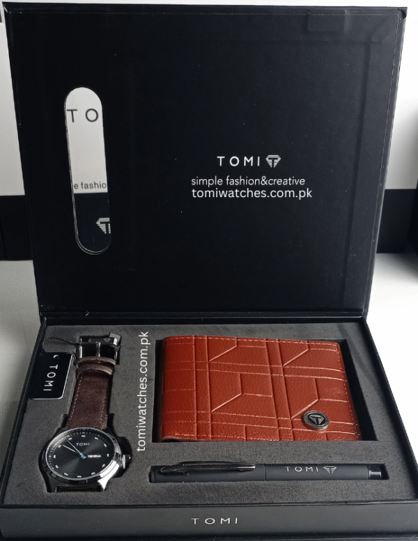 TOMI T-030 3PCS Gift Box Set with Watch, Wallet & Pen | The Tomi Watches - Image 4