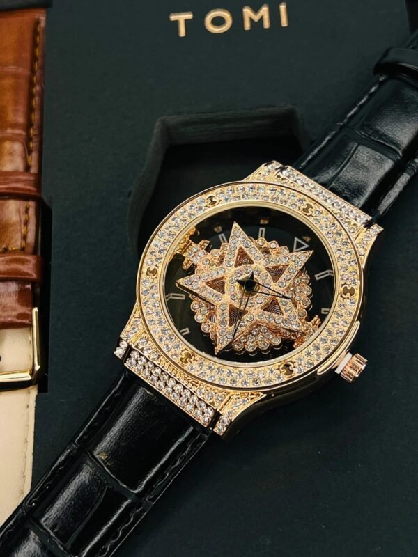 TOMI Iced Out Spinner Face Gear RoseGold - Tomi Watches