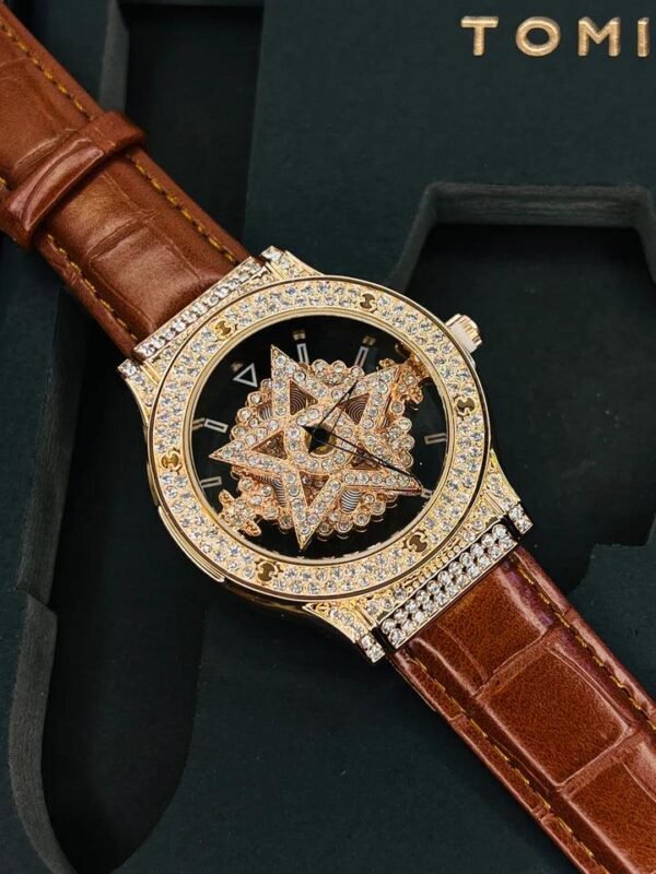 TOMI Iced Out Spinner Face Gear RoseGold - Tomi Watches