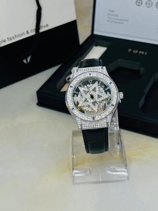 TOMI Iced Out Spinner Face Gear Silver - Tomi Watches
