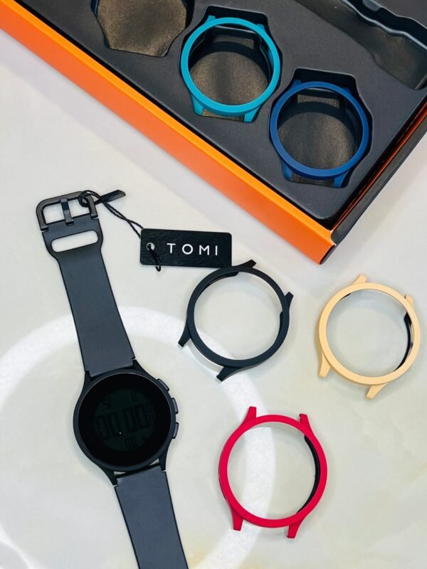 TOMI 5-in-1 Sports Digital Watch – Multi-Color Dial Covers, LED Light & Stopwatch - Image 5