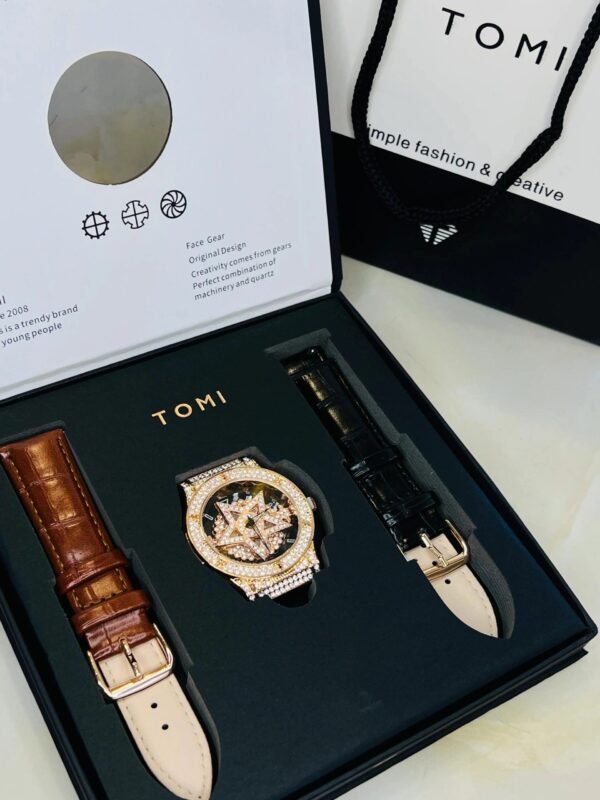 TOMI Iced Out Spinner Face Gear RoseGold - Tomi Watches