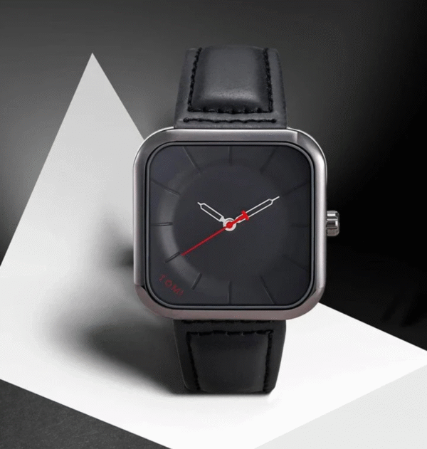 EliteWrist TOMI T-093 Men's Luxury Square Dial Leather Watch | The Tomi Watches - Image 8