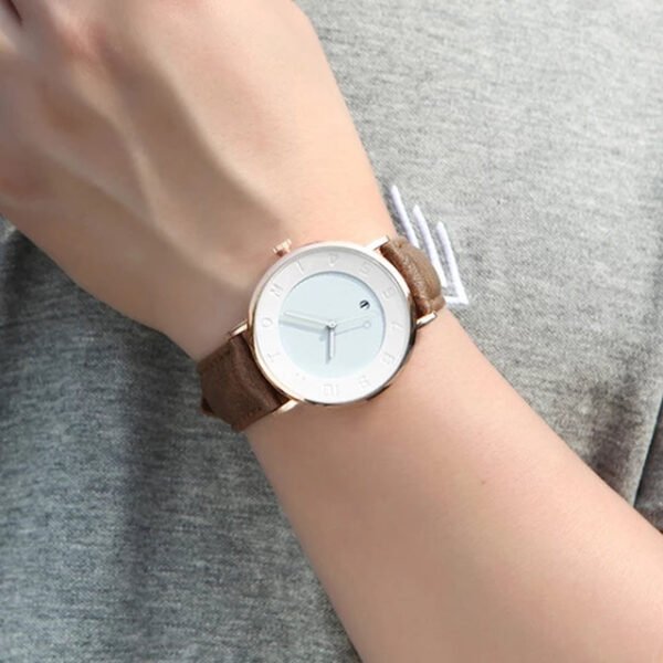 TOMI T-085 Couple Watch – Stylish & Elegant Leather Strap Timepiece for Men & Women - Image 9
