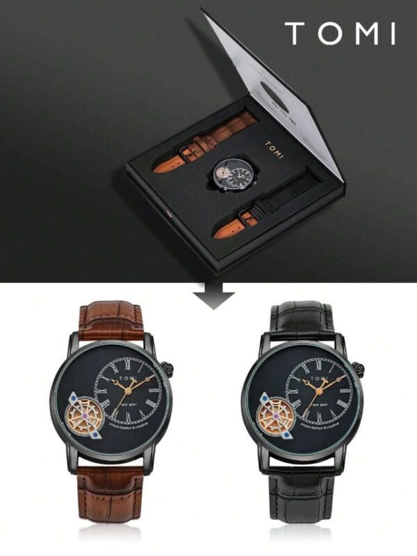 TOMI T-103 Face Gear Dual Strap Watch - Tomi Watches