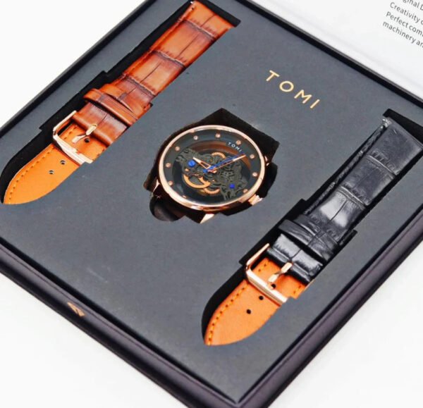 TOMI Skelton Face Gear Dual Strap Luxury T-102 | The Tomi Watches - Image 14